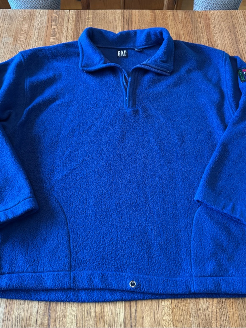 Vintage 90s Gap Alpine LT Series Downhill Fleece Quarter Zip Blue XL Gorpcore